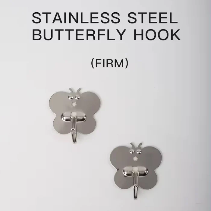 AM2182 Best Hook Butterfly Shape 12Pcs Steel Silver Hooks for Wall - Image 3
