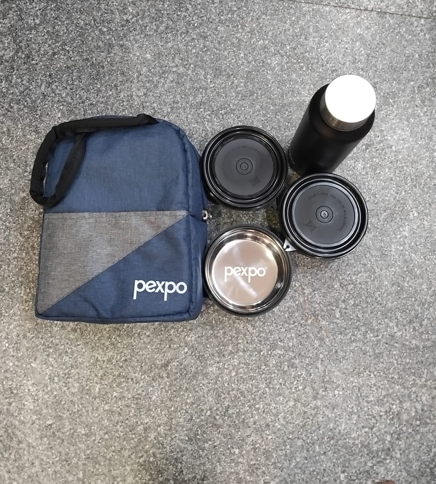 AM2229 Pexpo Urban Lunch Box with 3 Containers 350ml, Bottle 750ml ,1 Spoon & ElegantBag - Image 5