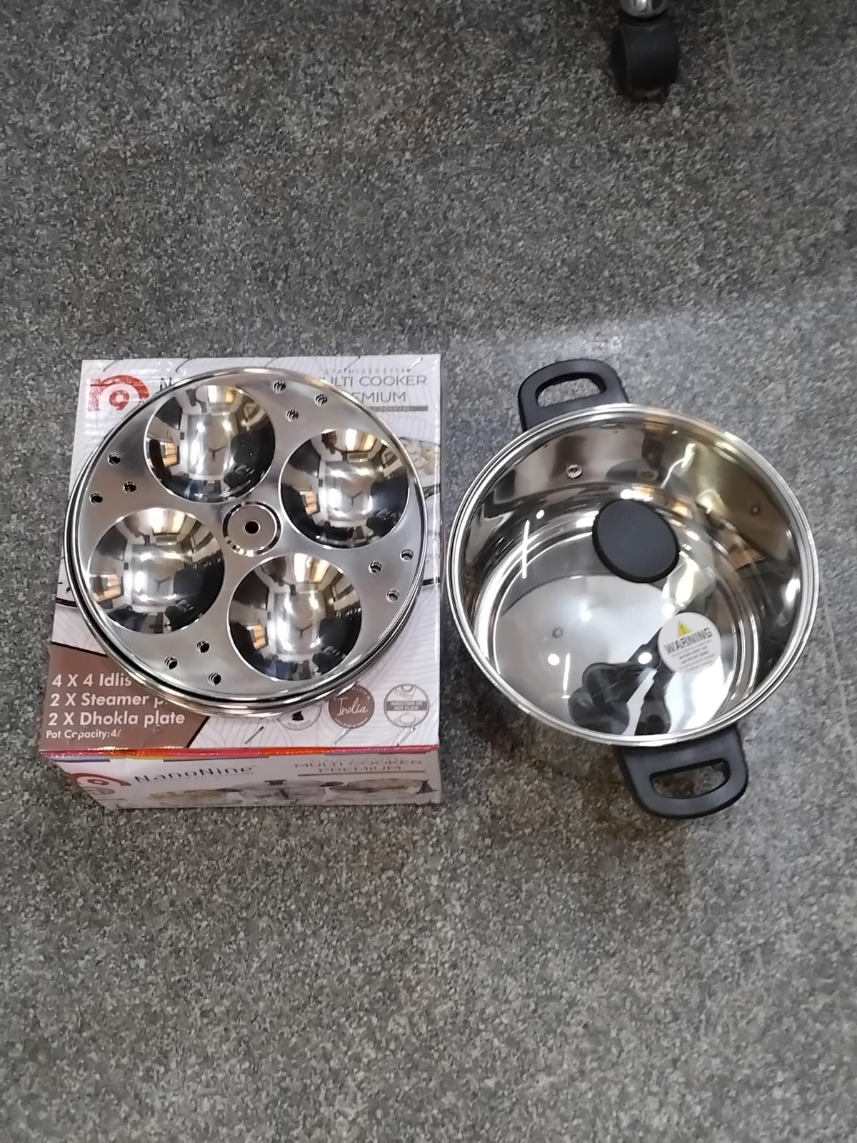 AM2232 NanoNine Stainless Steel Multi Cooker, Idli/Dhokla/Momos Maker & Steamer (16idlis,2 Patra Plates, 1 Mini Idli Plate) - Image 7