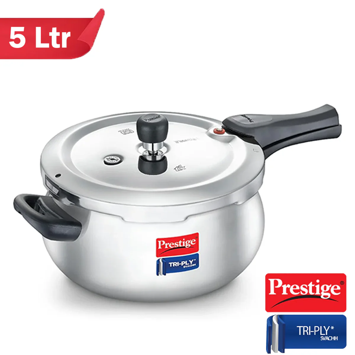 AM2251 Prestige 5L Svachh Tri-Ply handi pressure cooker(outer lid)|Deep Lid for spillage control - Image 4