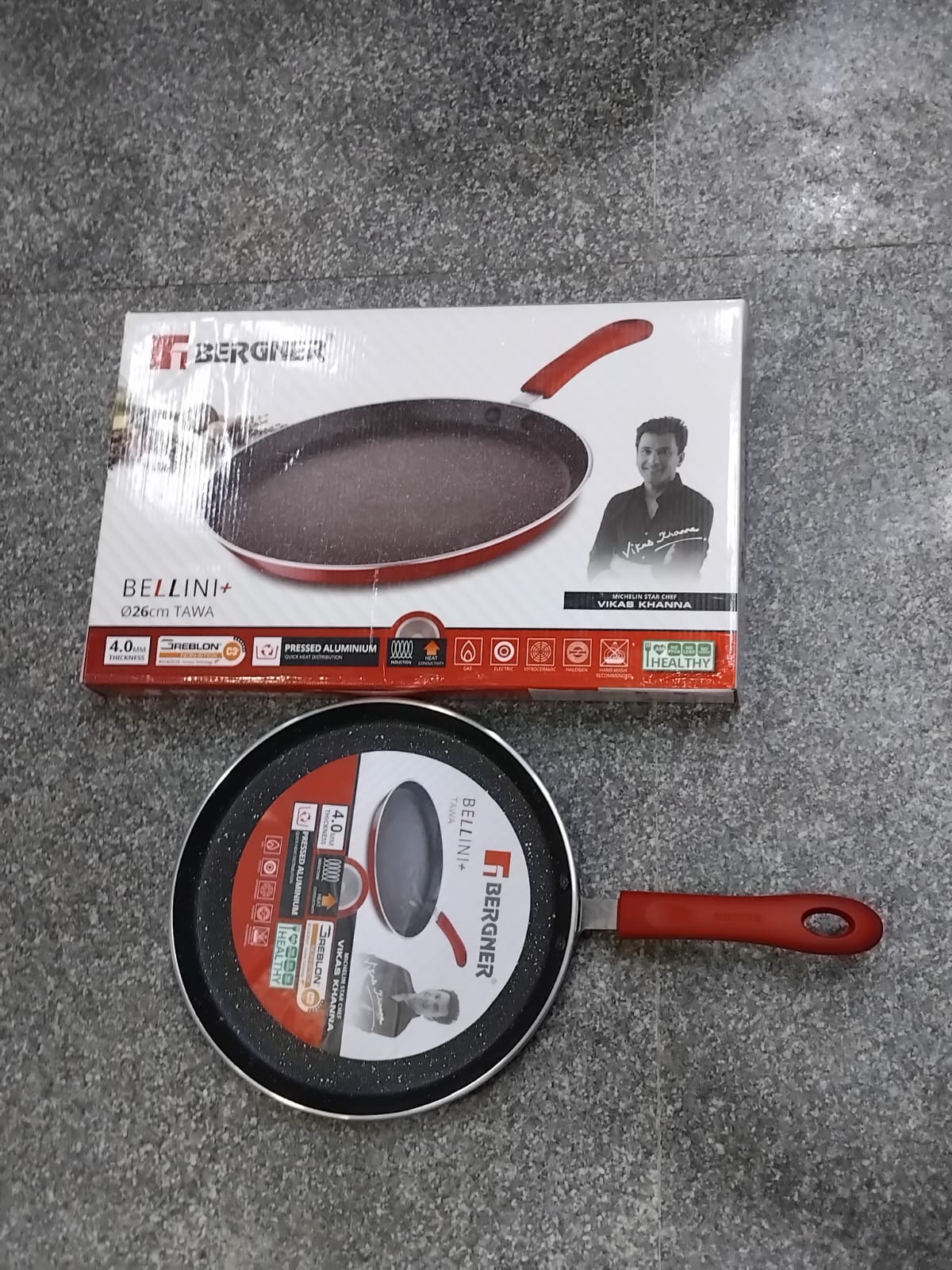 AM2261 Bergner Bellini Plus Dosa Tawa 5 Layer Non Stick 26 cm Thickness 4.0mm - Image 6