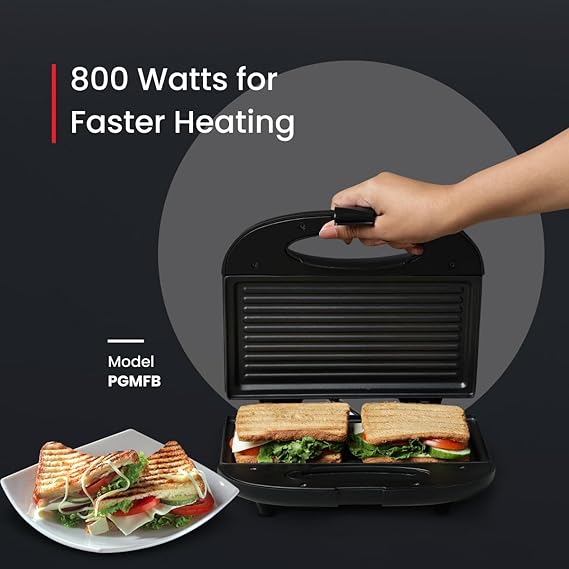 AM2275 Prestige PGMFB 800Watt Grill Sandwich Toaster with Fixed Grill Plates - Image 2