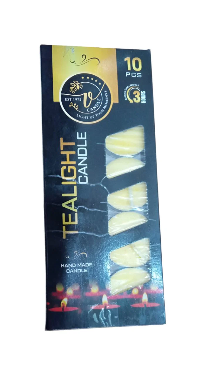 AM2284 Tealight Candles yellow (Pack of 10, 6 GM) - Image 4