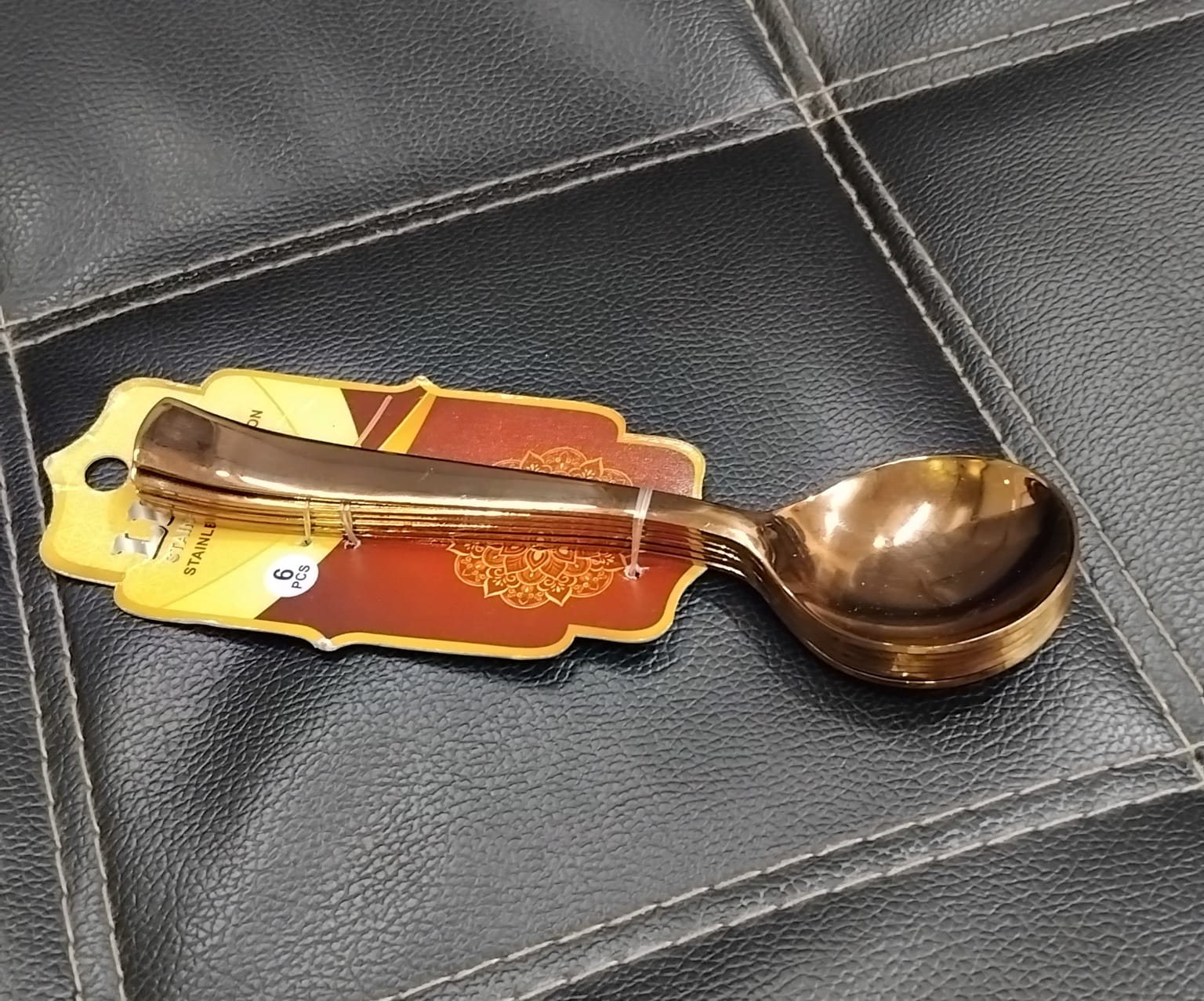AM2336 Lion Noble Rose Gold Round Soup Spoon 6Pcs - Image 3