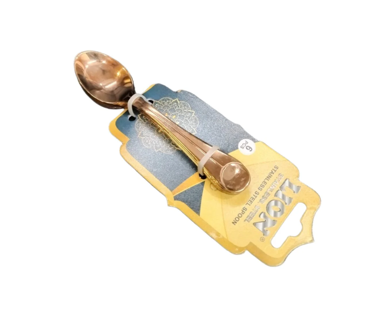 AM2366 Lion Stainless Steel Luxury Glorious Rose Gold Coffee Spoon 6Pcs - Image 2