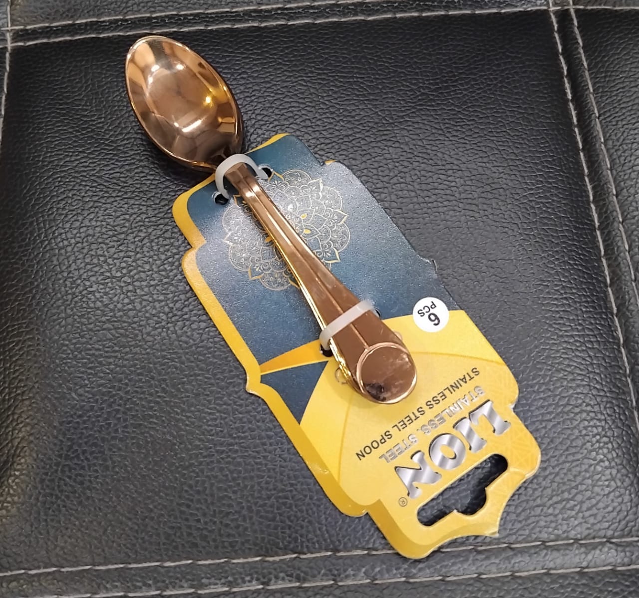 AM2366 Lion Stainless Steel Luxury Glorious Rose Gold Coffee Spoon 6Pcs - Image 4