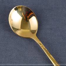 AM2367 Lion Luxury Noble Gold Round Baby Soup Spoon 6Pcs - Image 5