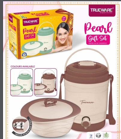 AM2405 Trueware Pearl Gift Set Water Jug & Casserole Inner Steel 2Pcs Multicolour - Image 4