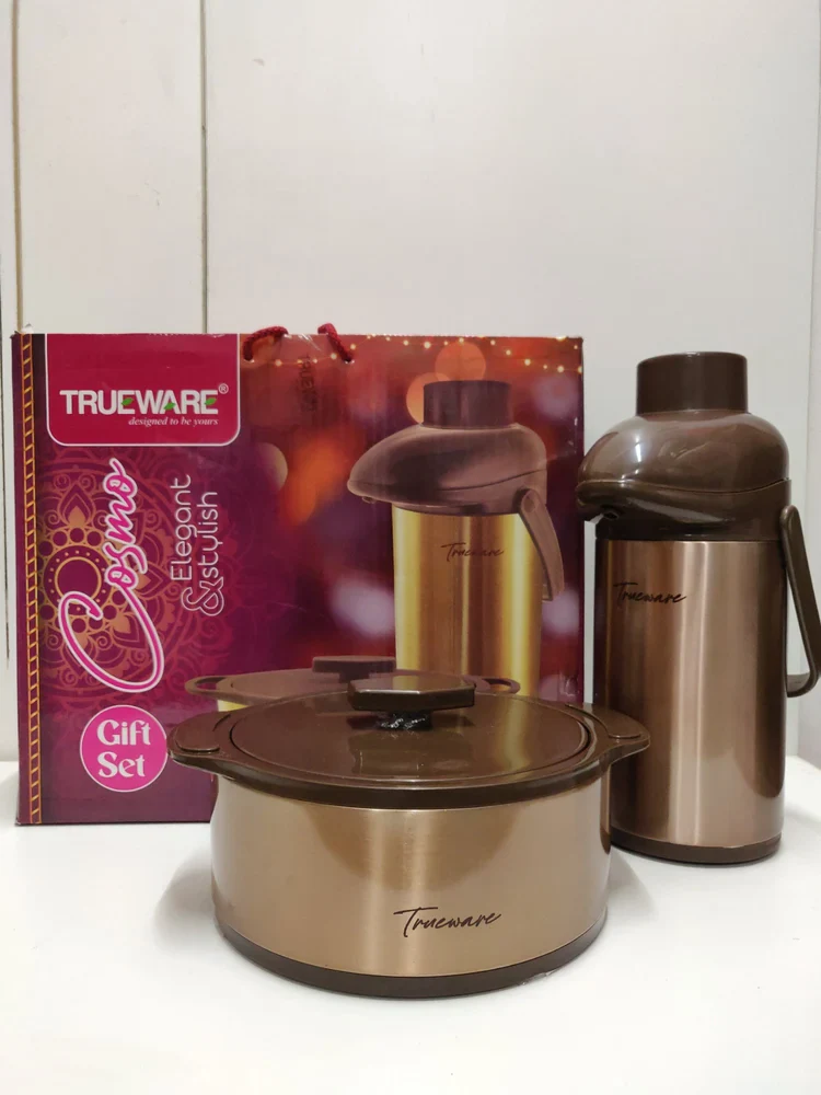 AM2407 Trueware Cosmo Gift Set Insulated Stainless Steel Flask Hot and cold Casserole And Crux Airpot 1800ml 1500ml - Image 6