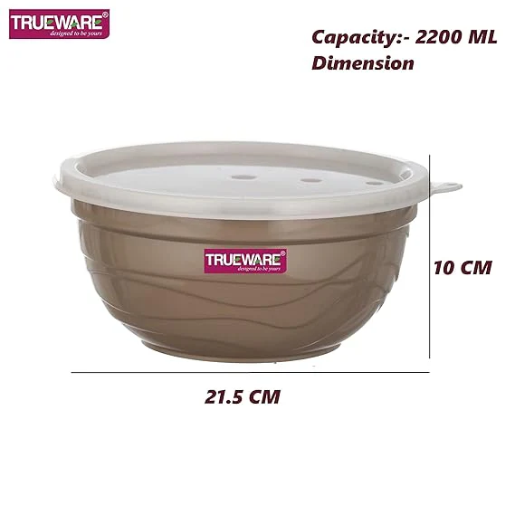 AM2420 Trueware Ultimate Microwave safe Stainless Steel Plastic Serving Bowl Large 2200ml - Image 6