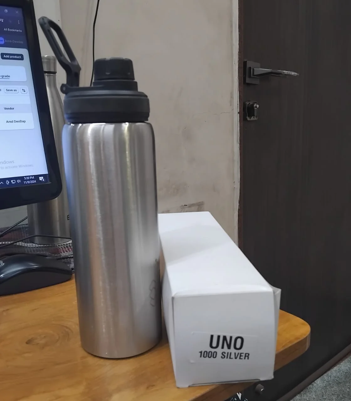 AM2423 Infinity Uno mix colour Single Wall Stainless Steel Water Bottle 1000ml - Image 9