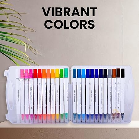 AM2450 Acrylic Markers Double Headed Soft Brush HMC-9119 24Pcs Multicolour - Image 6