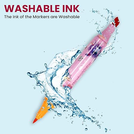 AM2451 Astro Marker Water Based Colour Markers Double Head Washable Markers HMC-9179 24Pcs Multicolour - Image 5