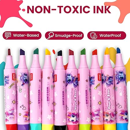 AM2451 Astro Marker Water Based Colour Markers Double Head Washable Markers HMC-9179 24Pcs Multicolour - Image 7