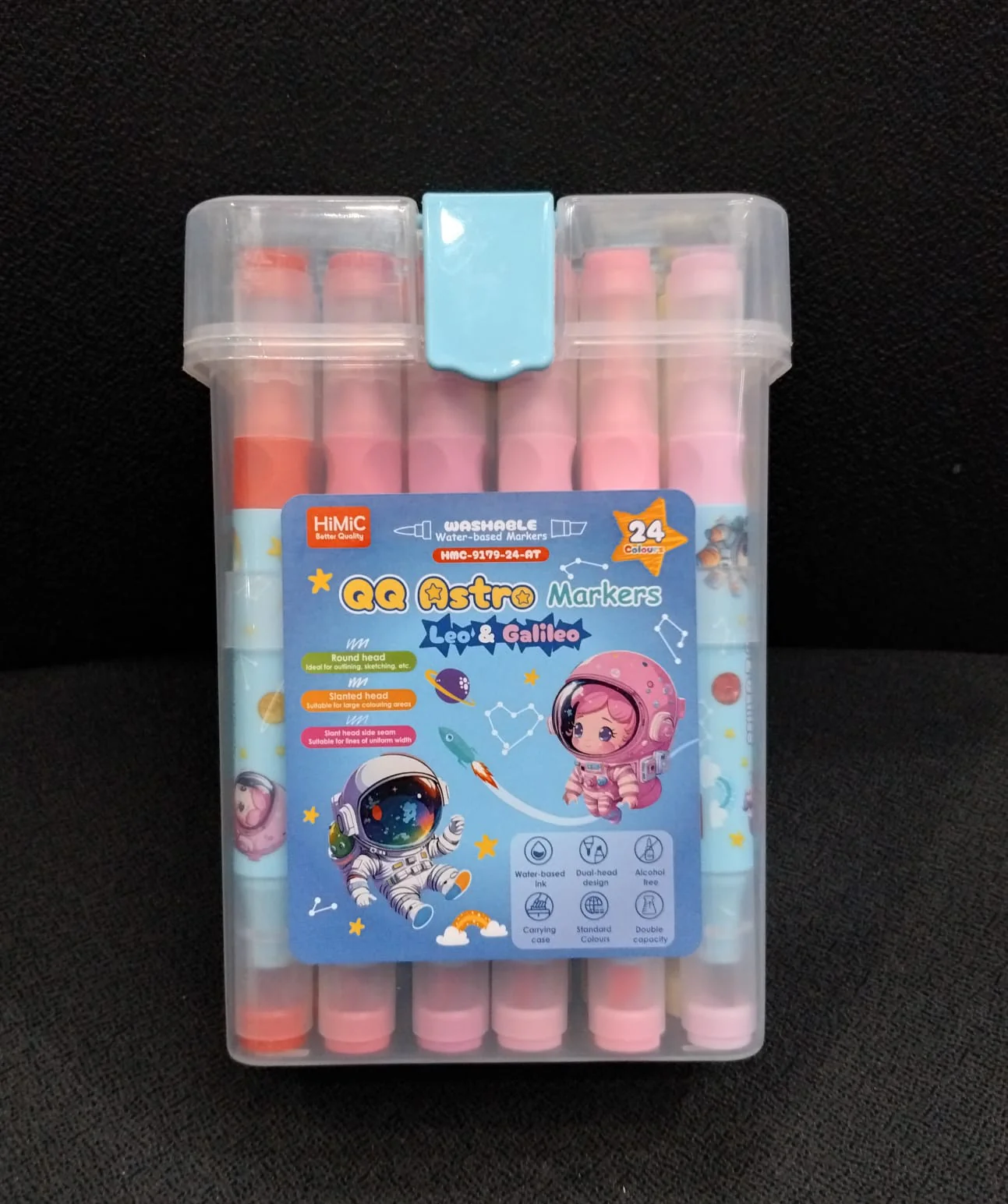 AM2451 Astro Marker Water Based Colour Markers Double Head Washable Markers HMC-9179 24Pcs Multicolour - Image 8