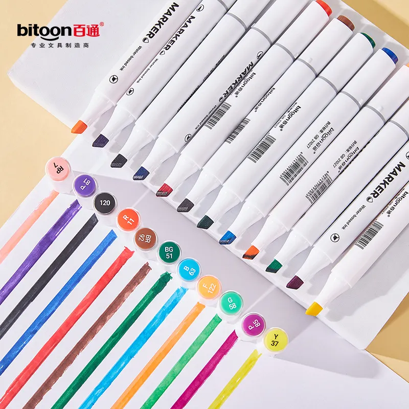 AM2463 Plastic Twin Head Sketch Marker - 24pcs (JCC-777-24) - Image 7