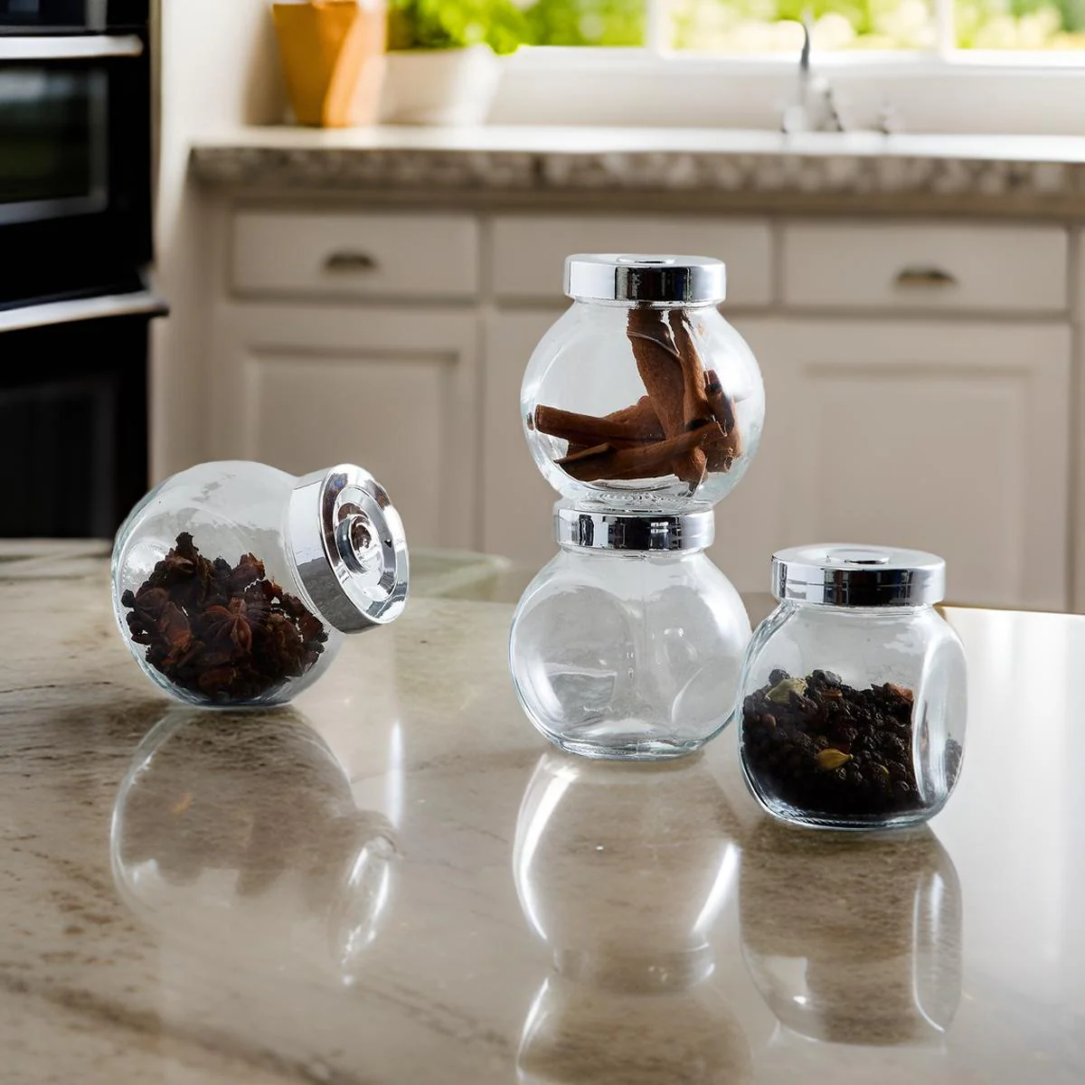 AM2510 Yera Utility Jars JB200ml Multipurpose Glass Jars Set Of 4Pcs - Image 3