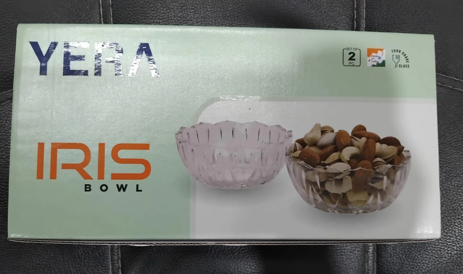 AM2513 Yera Glassware Iris IRB9 Glass Bowl Round Shape Moulded Design Snack Bowl 260ml Set of 2 Pieces - Image 8