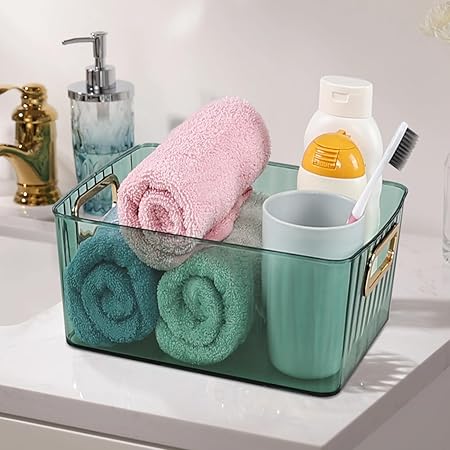 AM2521 Tropical Basket Plastic Storage Baskets Rectangle Storage for Small Items 1 Pcs Multicolour - Image 4