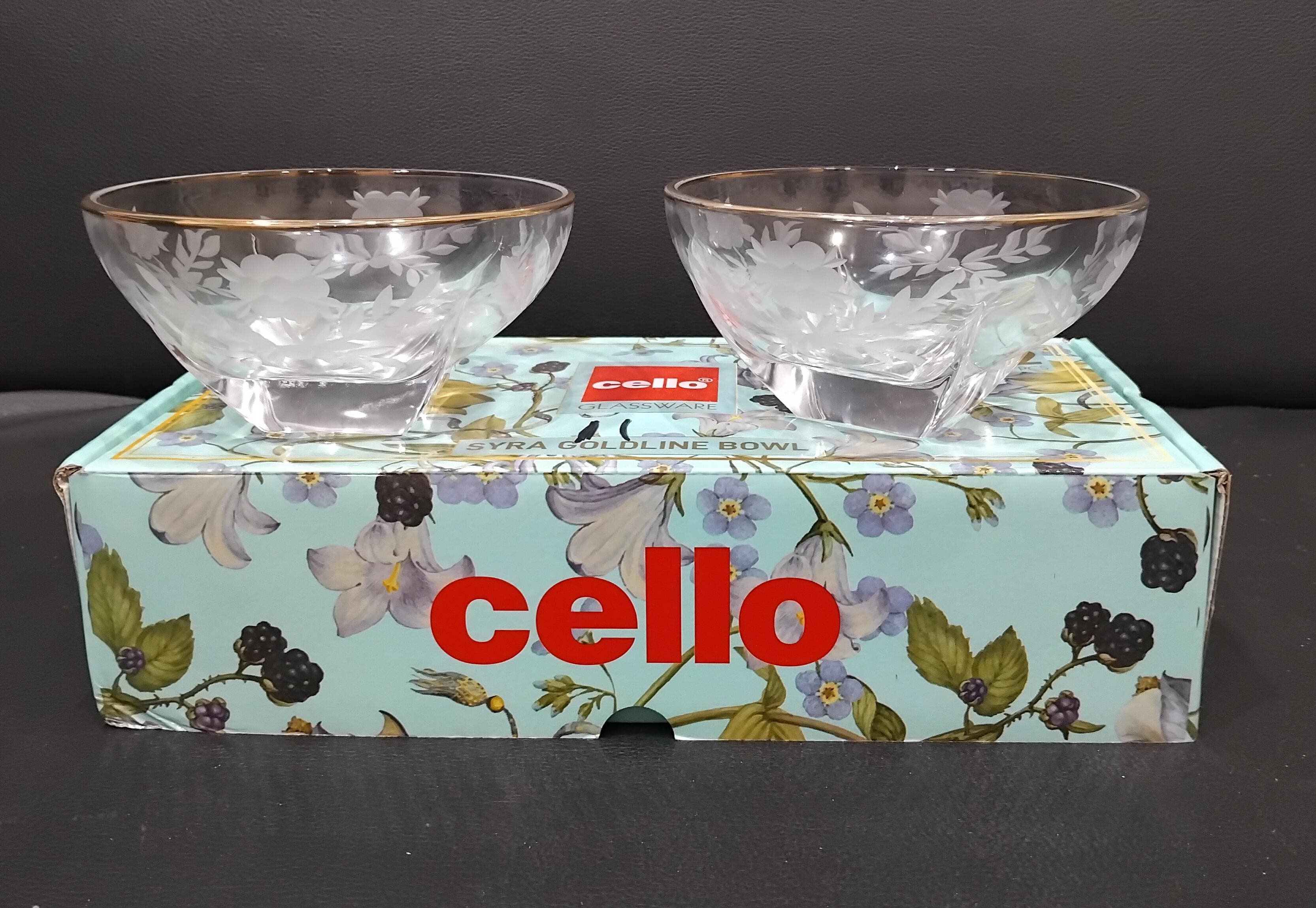 AM2575 Cello Glassware Syra Goldline Bowl Pack Of 2 Pieces - Image 2