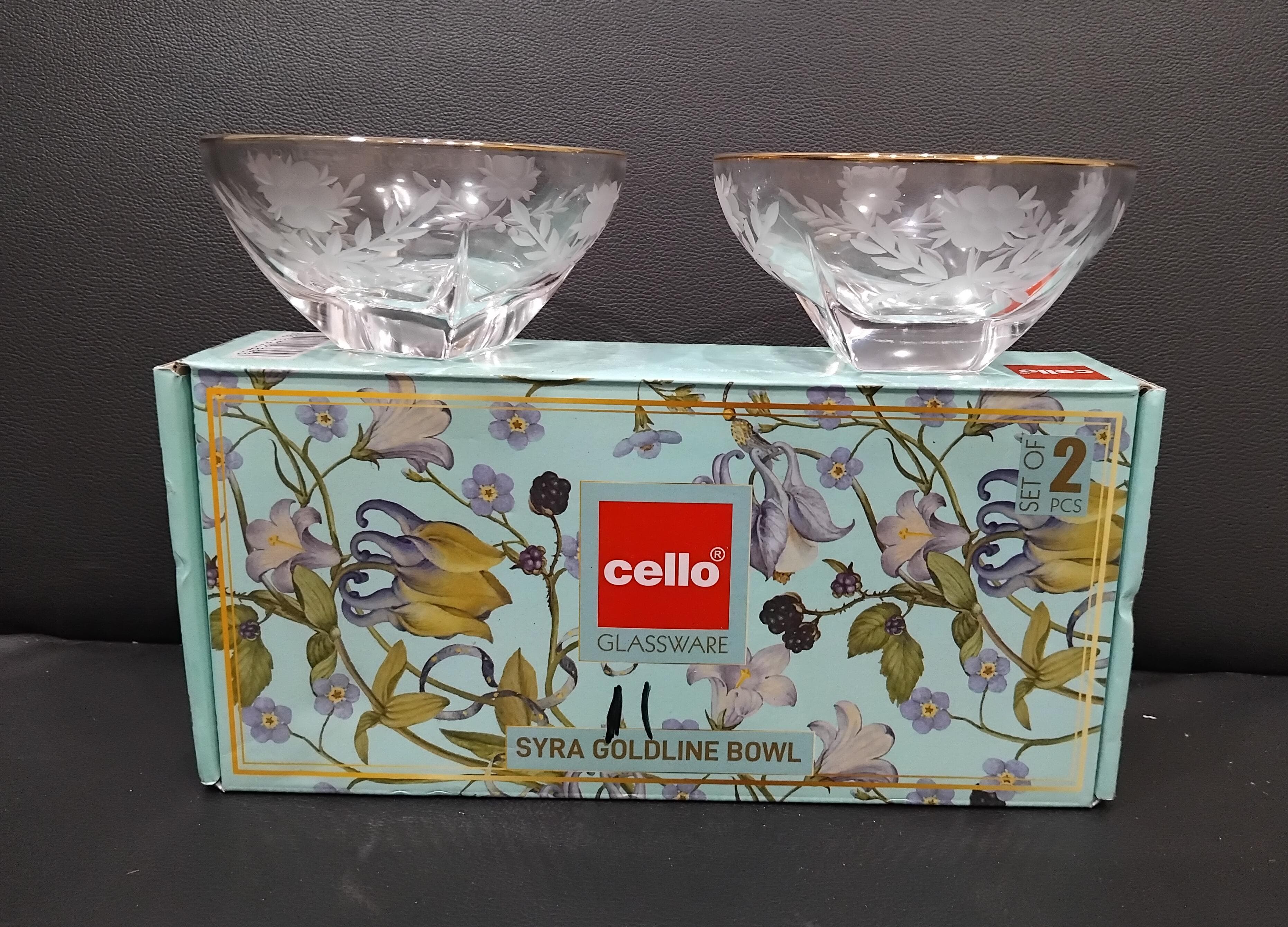 AM2575 Cello Glassware Syra Goldline Bowl Pack Of 2 Pieces - Image 4