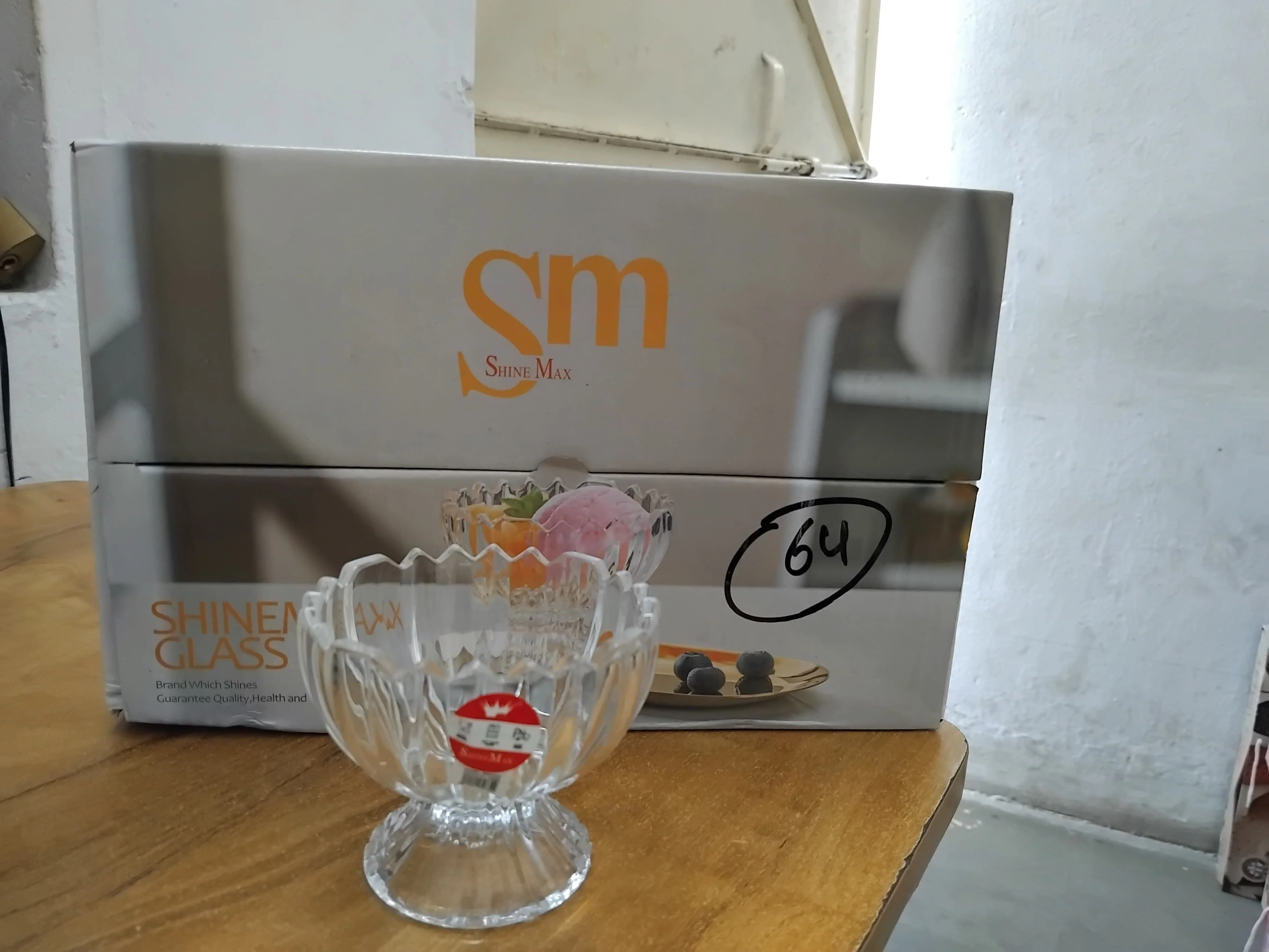 AM3048 Shine Max Glass SMIC626 Ice Cream bowl 140ml Brand Which Shine Guarantee Quality, Health And Trust Set of 6 Piece - Image 4
