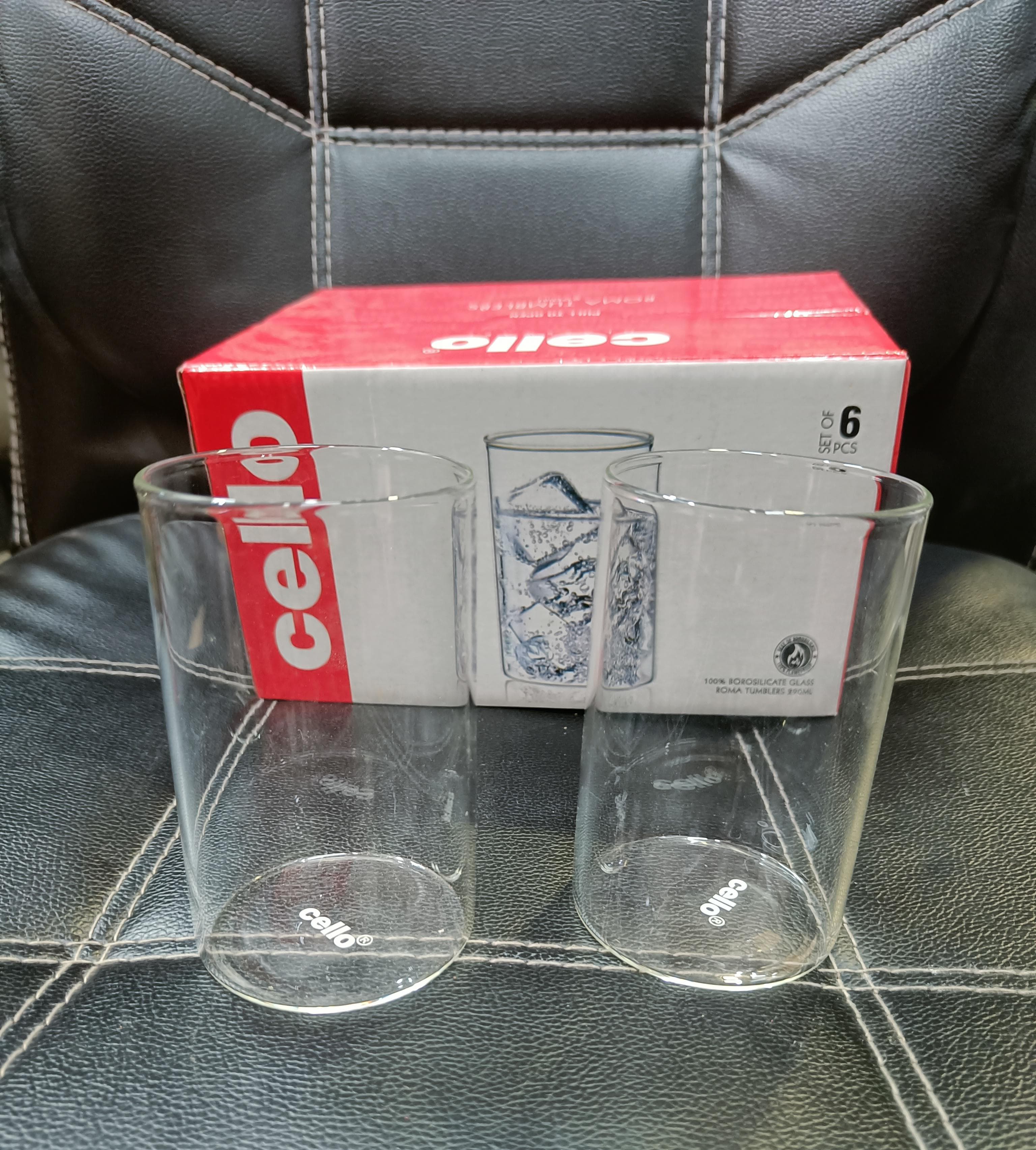 AM2592 CELLO Roma Borosilicate Glass Tumblers, Set of 6, 290ml Each, Clear - Image 6
