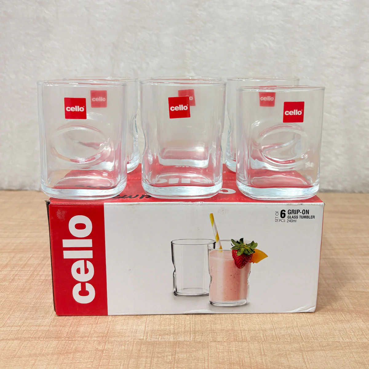 AM2598 CELLO Gripper Juice Glass Tumbler 240ml 6 pcs set - Image 4