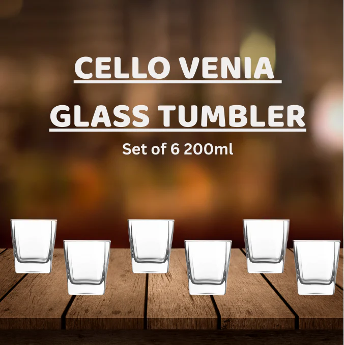 AM2600 CELLO Venia Glass Tumbler, Set of 6 200ml