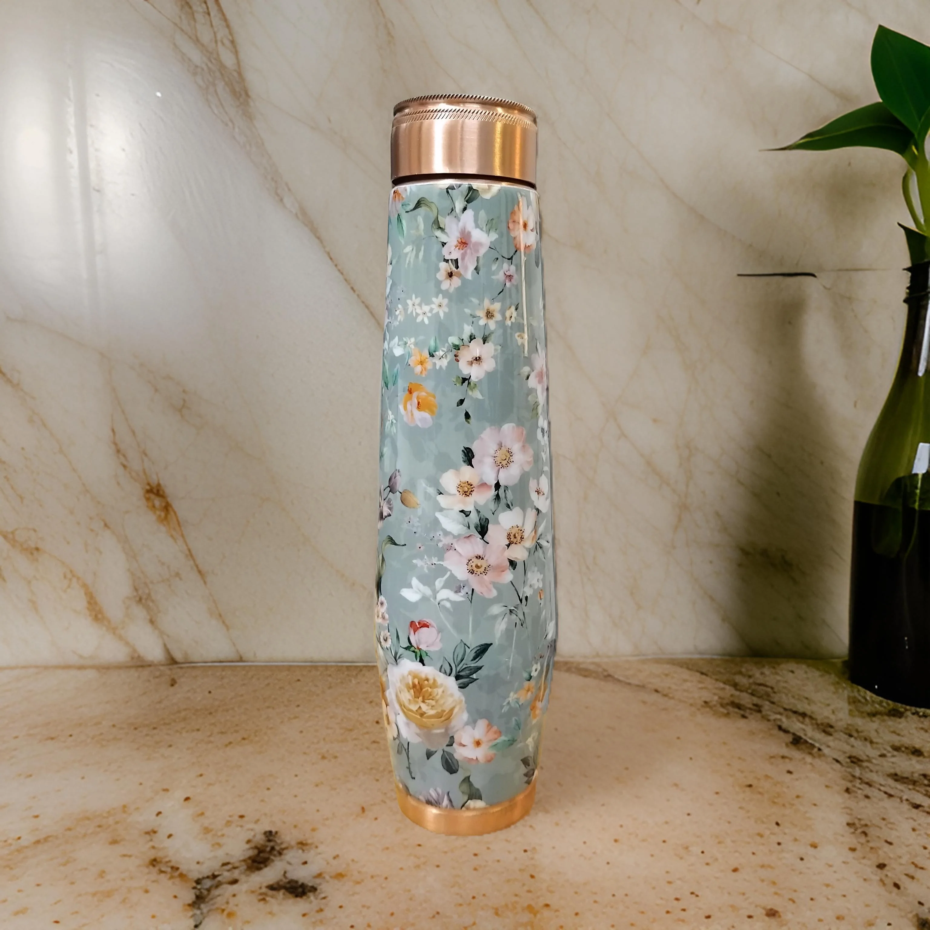 AM2623 Attro Aarogyam Arth Copper Bottle Alice Floral ACB036 1000ml Pack Of 1 Pcs