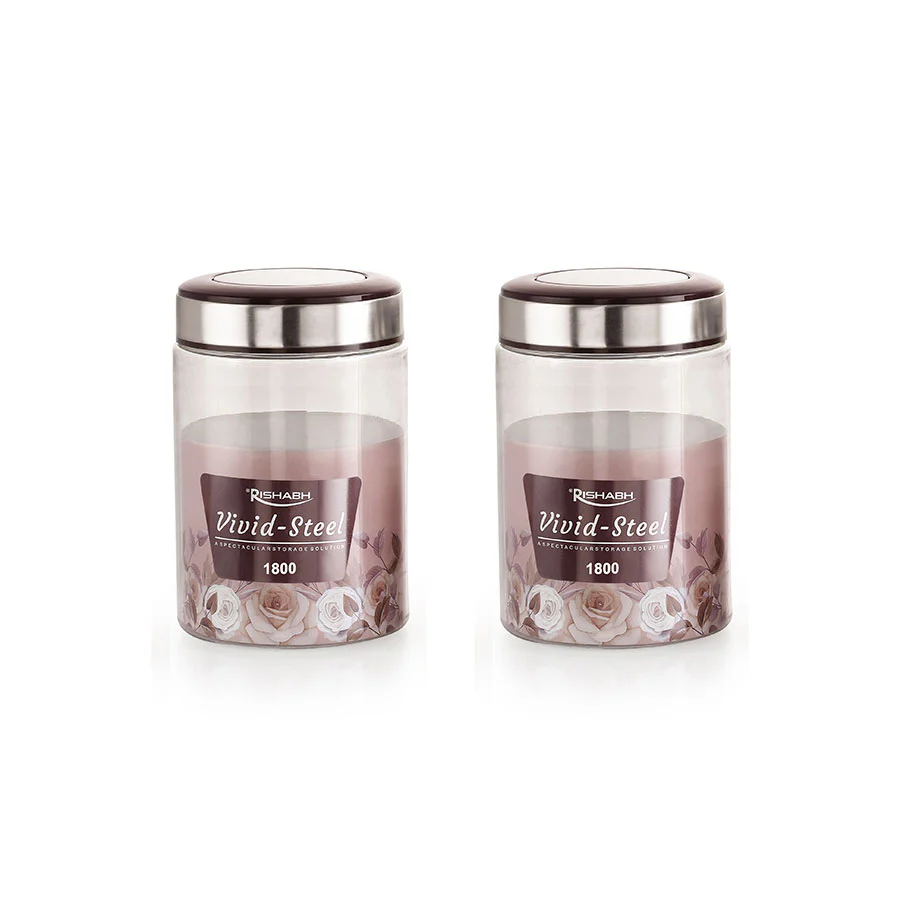 AM2635 Rishabh vivid steel 1800 Container 2 Pcs Set with spoon - Image 3