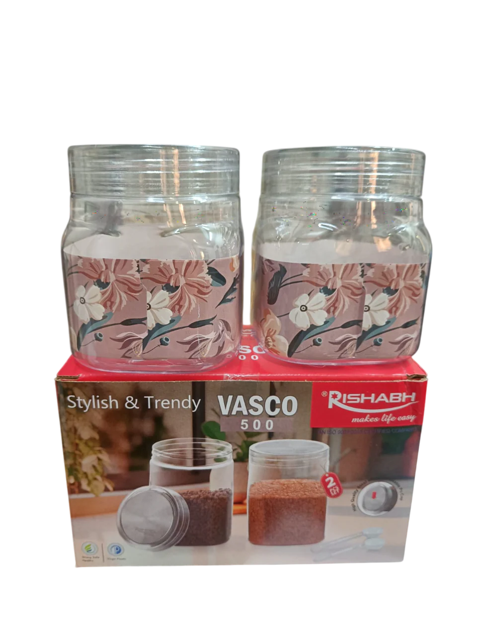 AM2638 Rishabh Vasco 500 stylish & Trendy Pet container 2pcs with Spoon - Image 3
