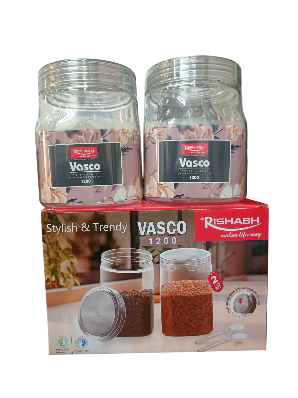 AM2640 Rishabh Vasco 1200 stylish & Trendy Pet container 2pcs with Spoon - Image 2