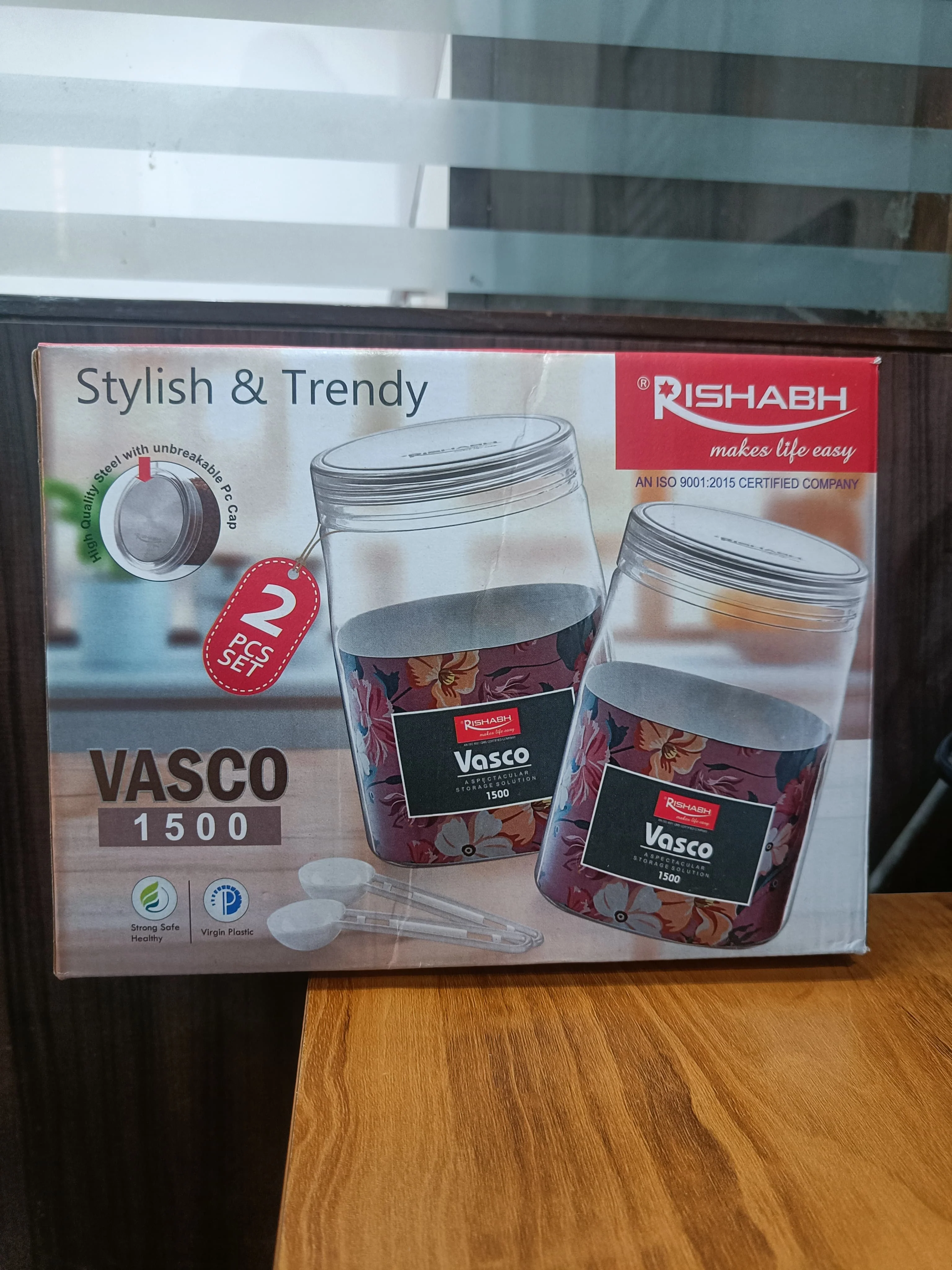 AM2641 Rishabh Vasco 1500 stylish & Trendy Pet container 2pcs with Spoon - Image 4