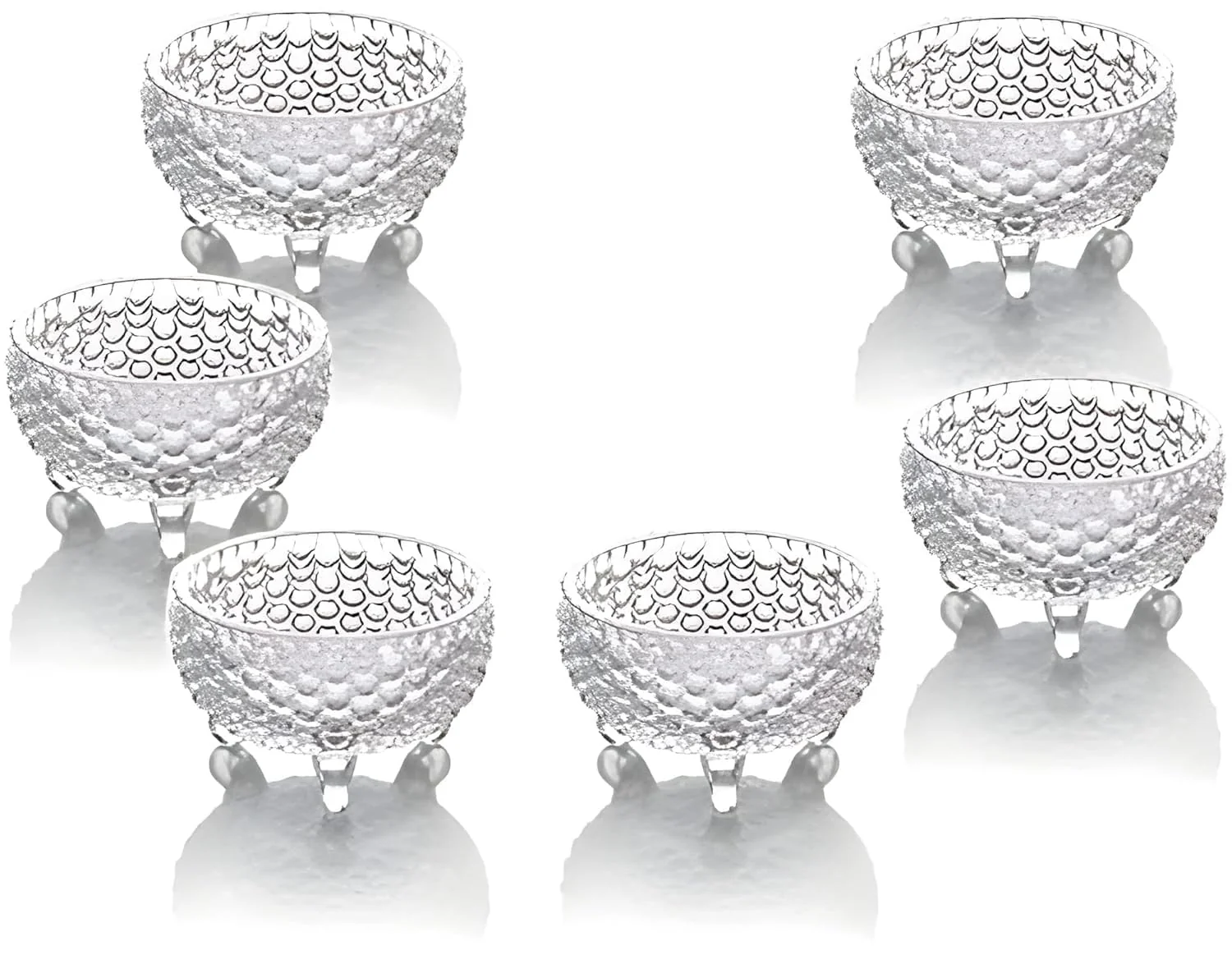 AM2659 Ice Cream Cup, Ice Cream Bowl 150 ML, Set of 6 Falooda Glass, Glass Irish Mug, Dishes for Dessert Bowl, Milkshake Glass Fruit and Pudding Set Serving Bowl for Home Restaurants and Parties - Image 2