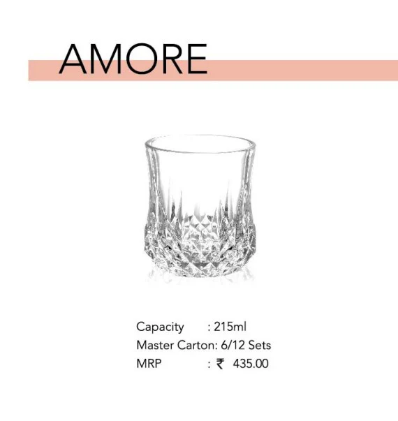 AM2689 CELLO Amore Tumbler glass 215ml Set of 6pcs - Image 3