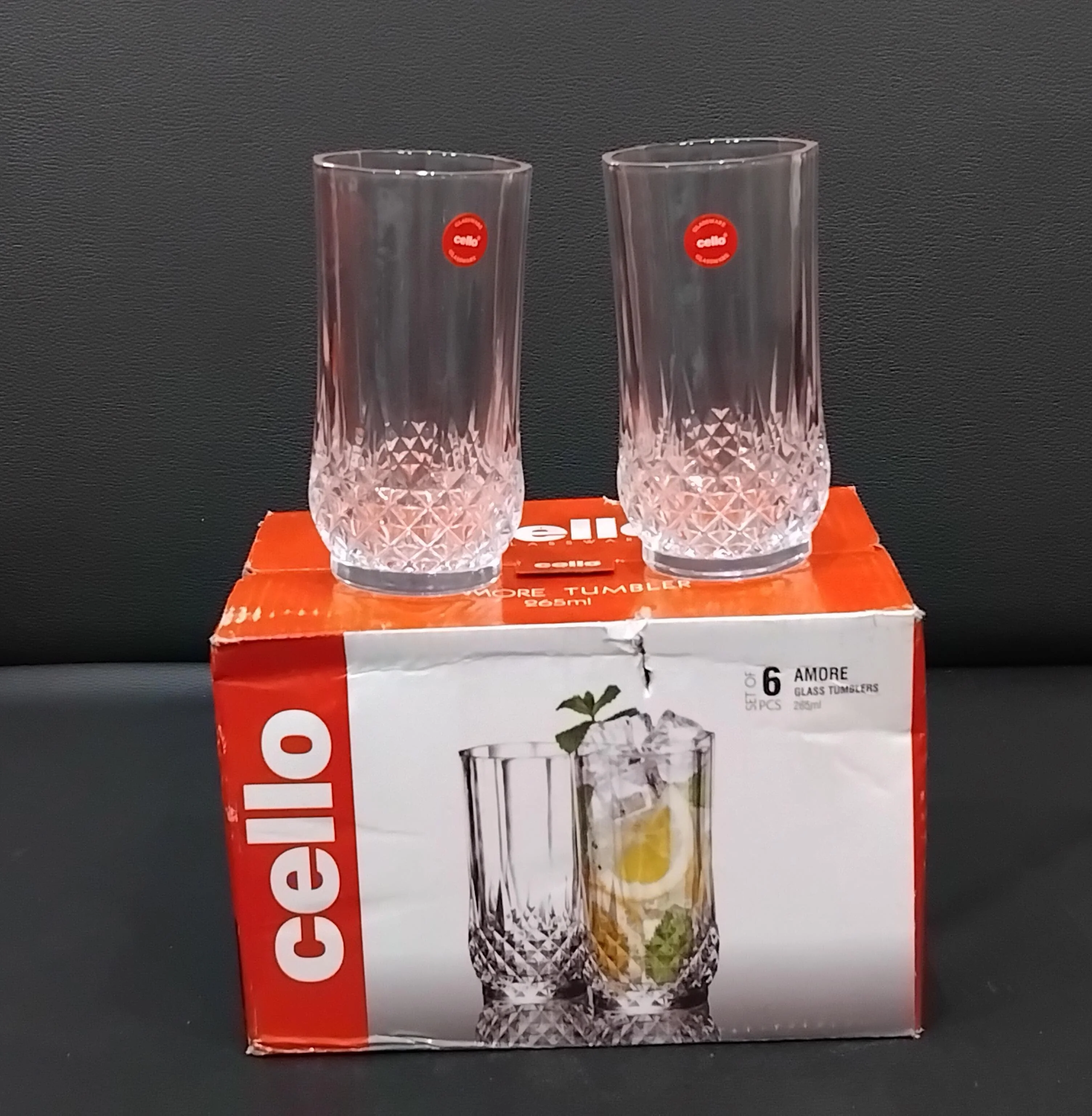 AM2690 CELLO Amore Tumbler glass 265ml Set of 6pcs - Image 2