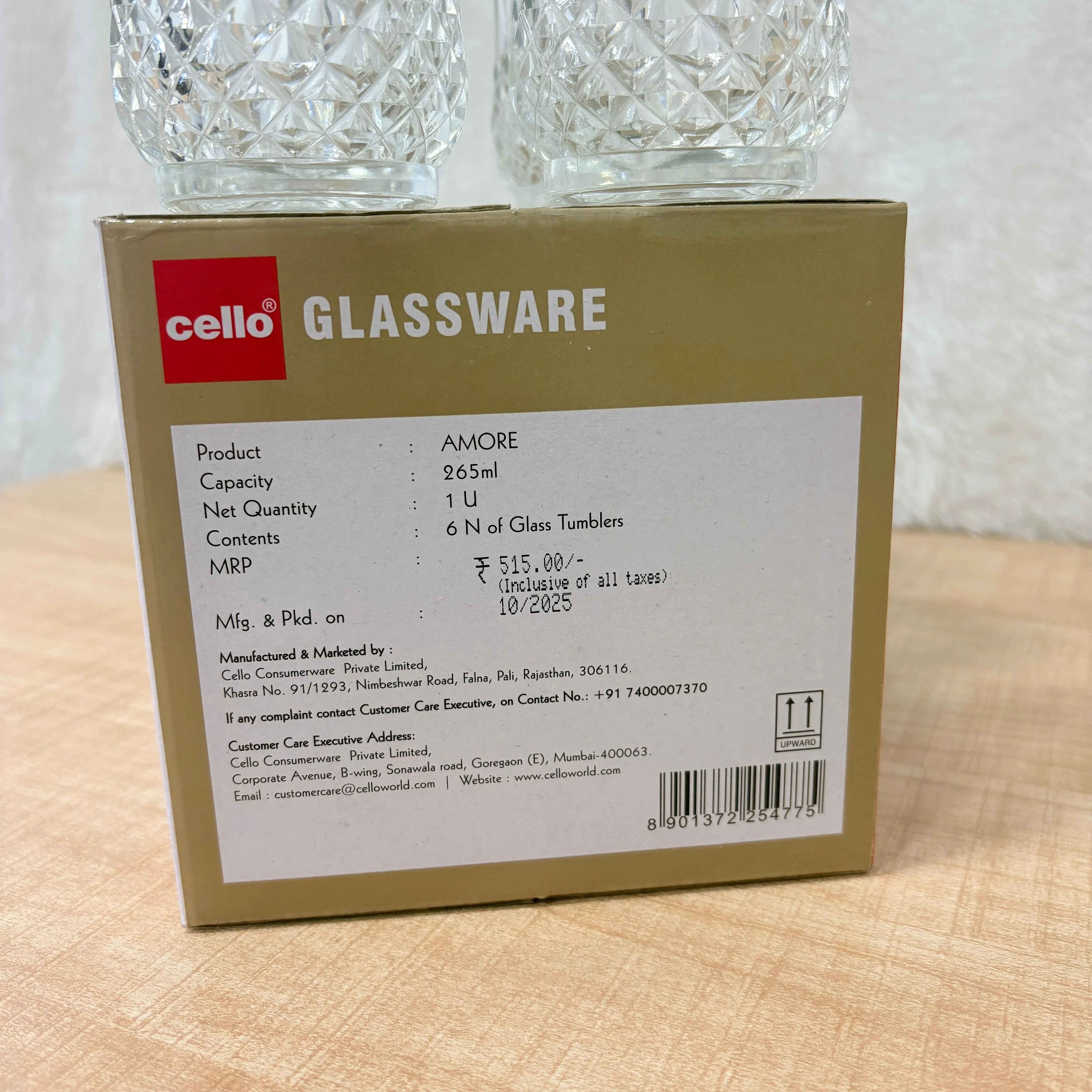AM2690 CELLO Amore Tumbler glass 265ml Set of 6pcs - Image 7