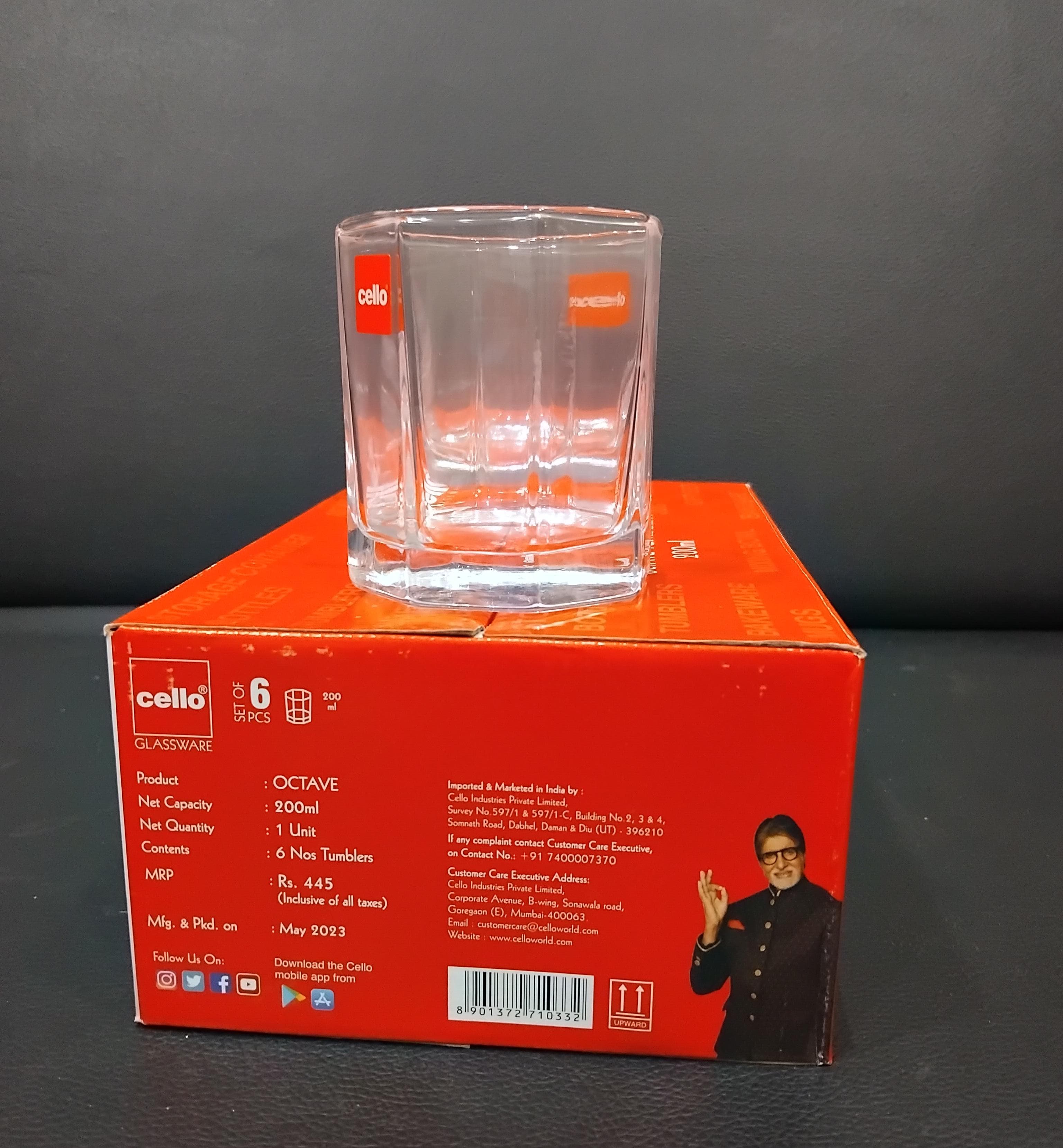 AM2694 CELLO Octave Tumbler glass 200ml Set of 6pcs - Image 3