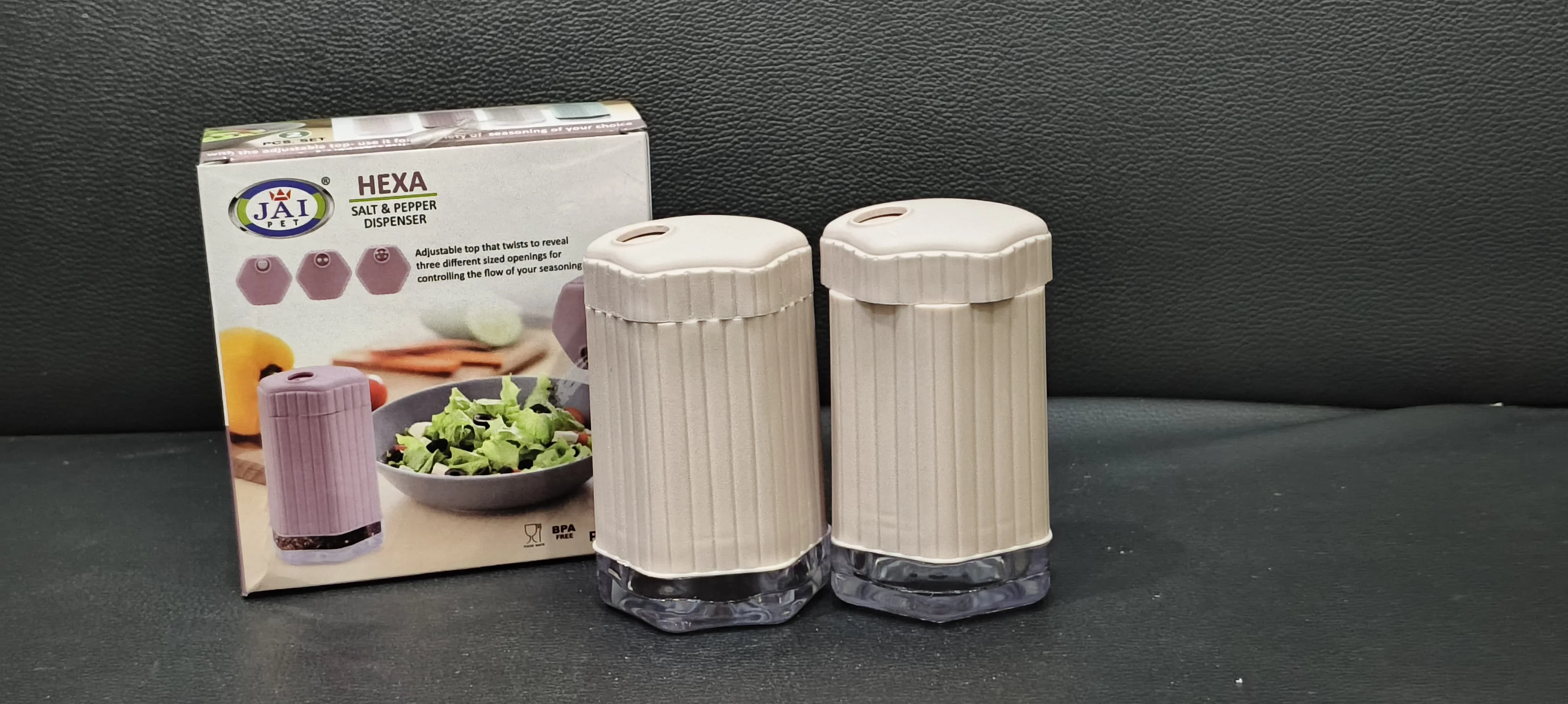 AM2725 Hexa Salt & Pepper dispenser Set (2 Piece) - Image 4