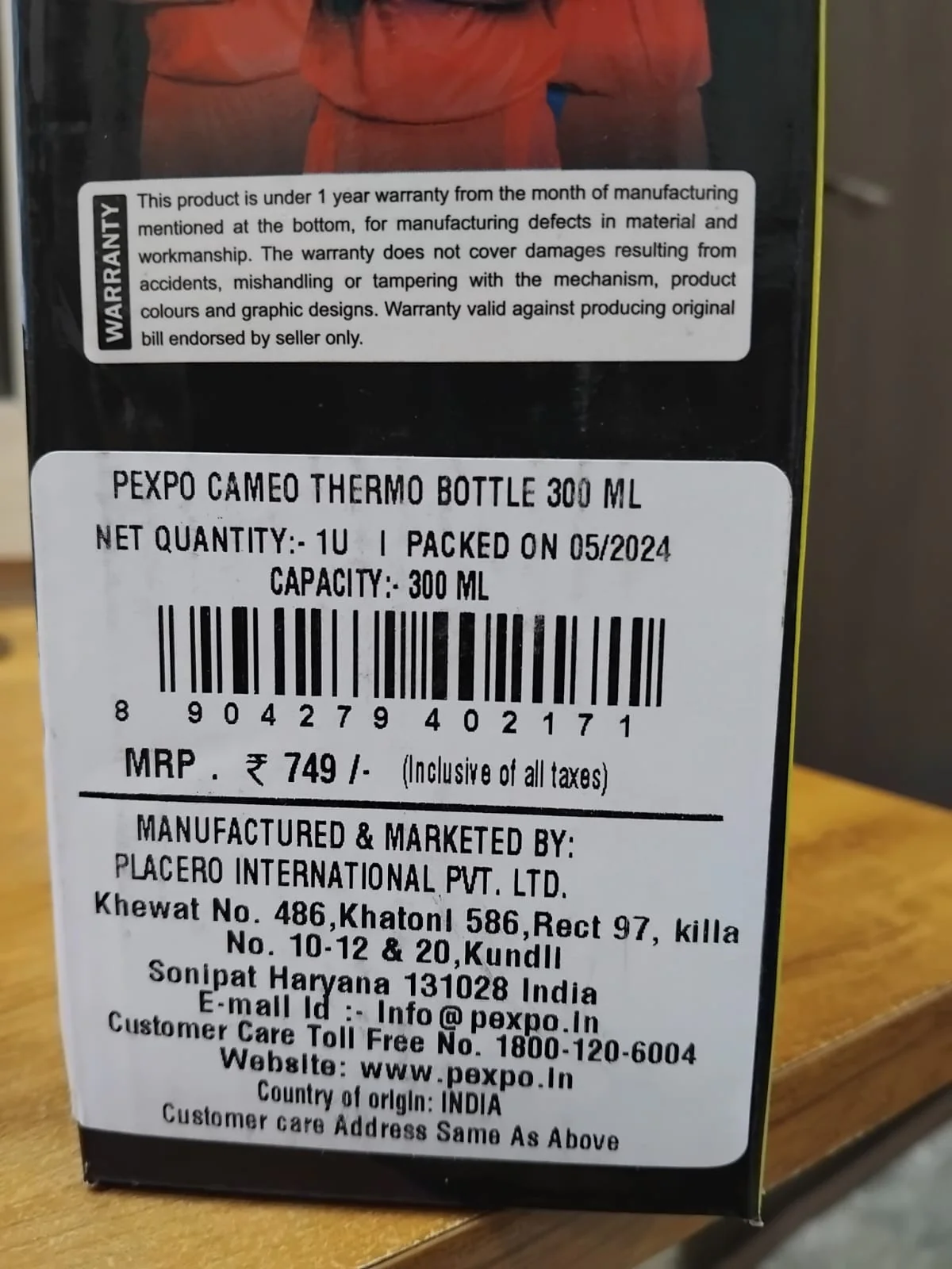 AM2790 Pexpo Cameo Thermo SS Water Bottle Vaccum Insulated 300ml - Image 11
