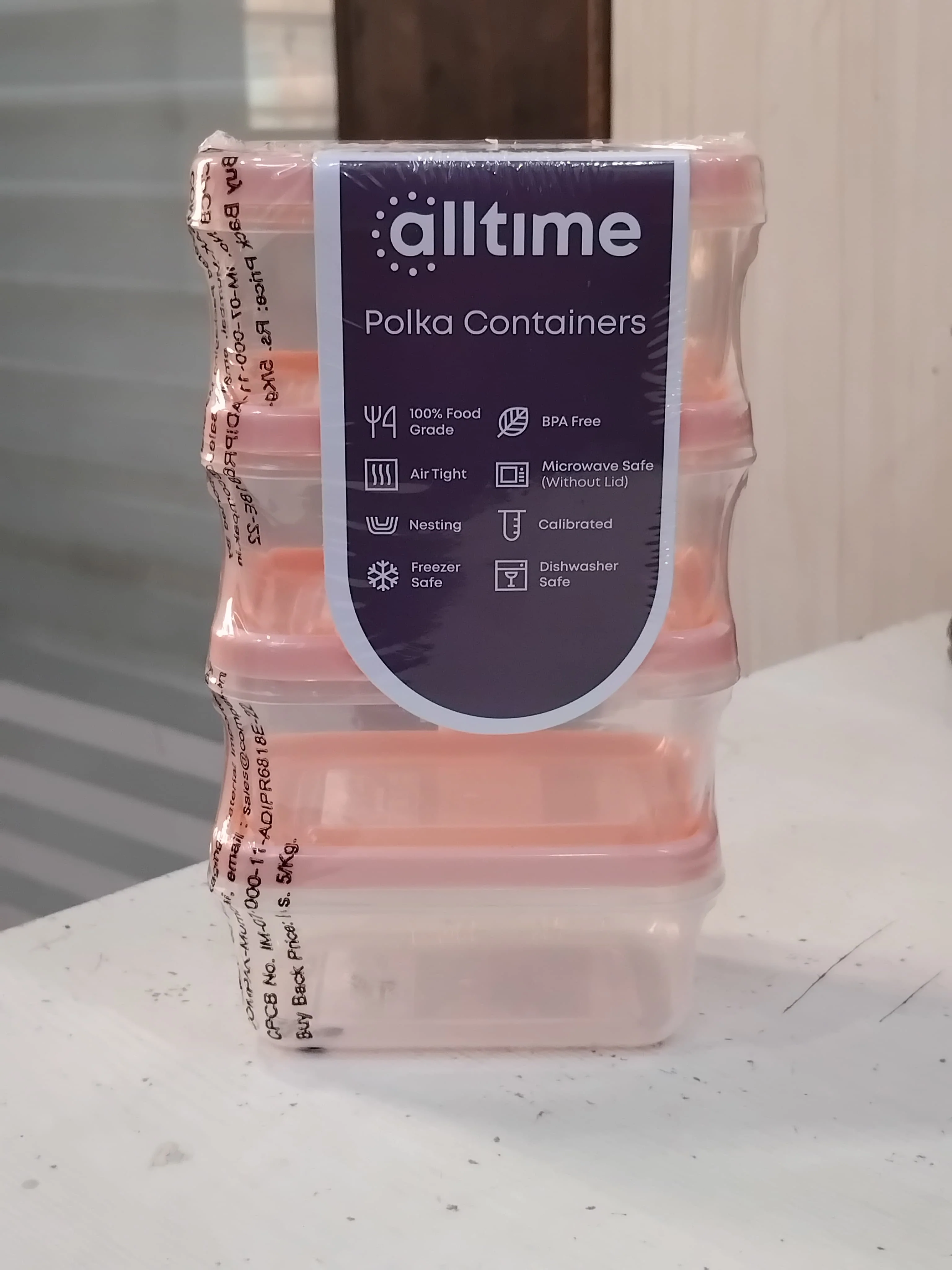 AM2817 All Time 408404 Plastic Polka Container (21X4) 500ml x 4pcs - Image 2