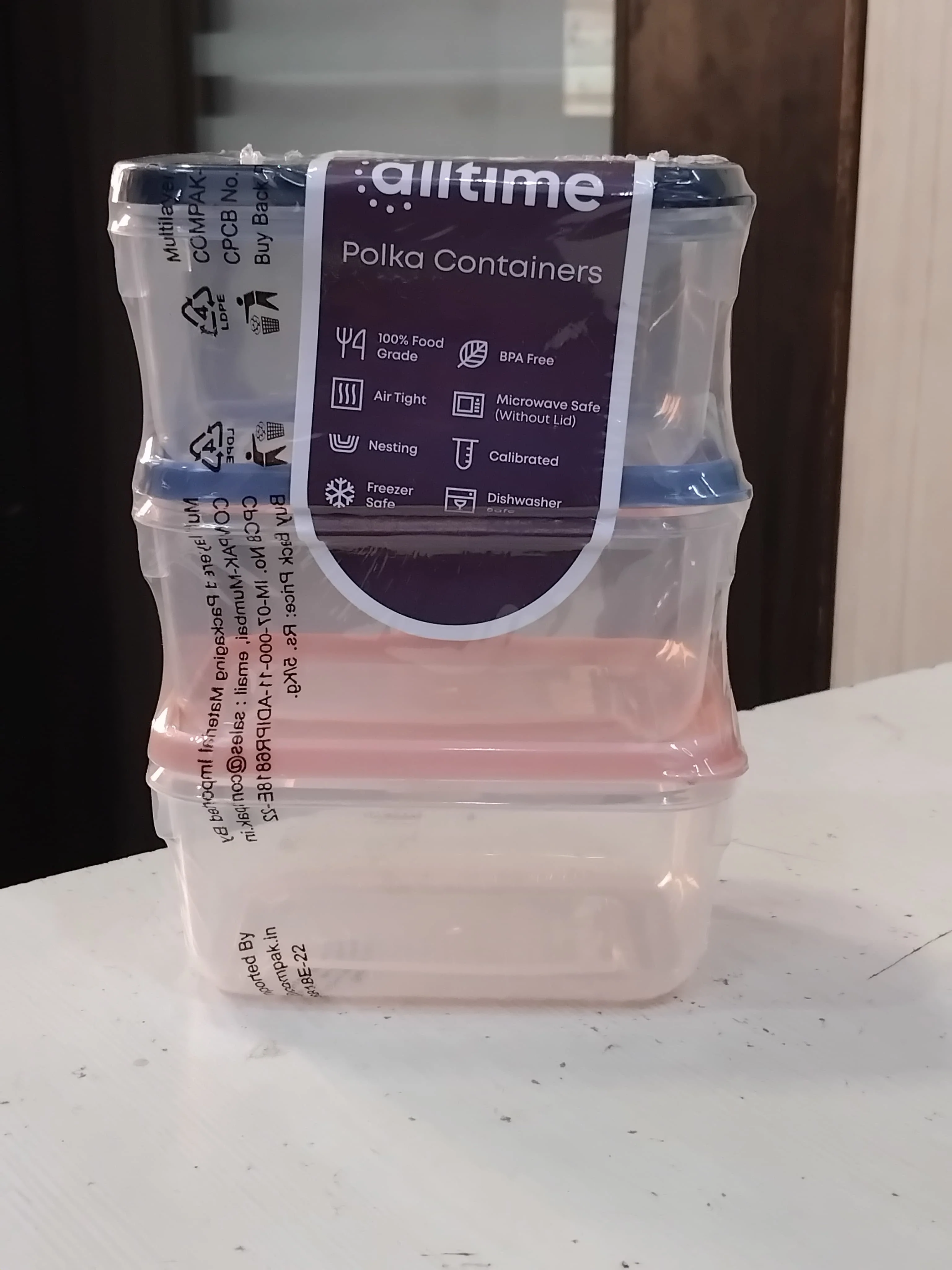 AM2818 All Time 408407 Plastic Polka Container (22X3) 750ml x 3pcs - Image 2