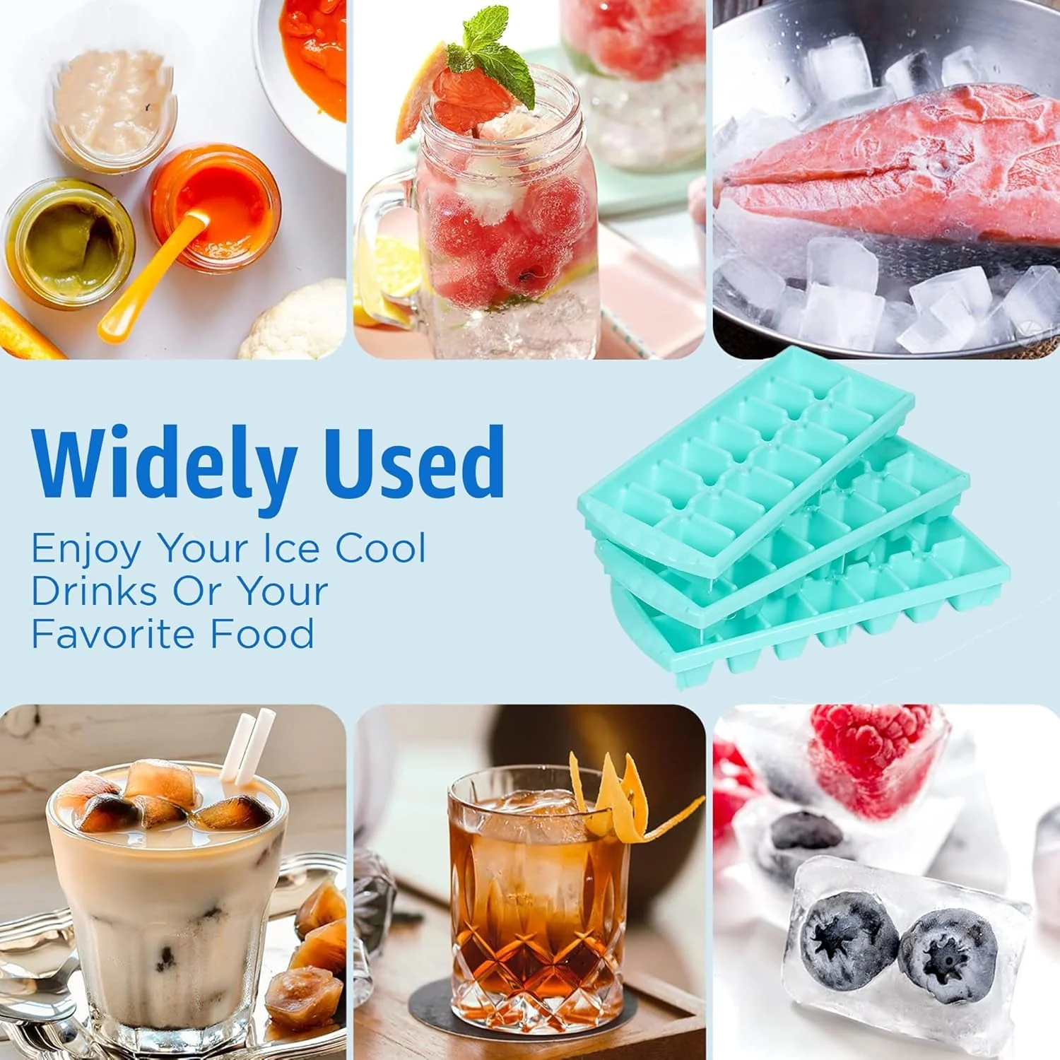 AM2824 Ice Tray, Ice Cube Tray for Freezer, 14 Cube (Pack of 2) - Image 7