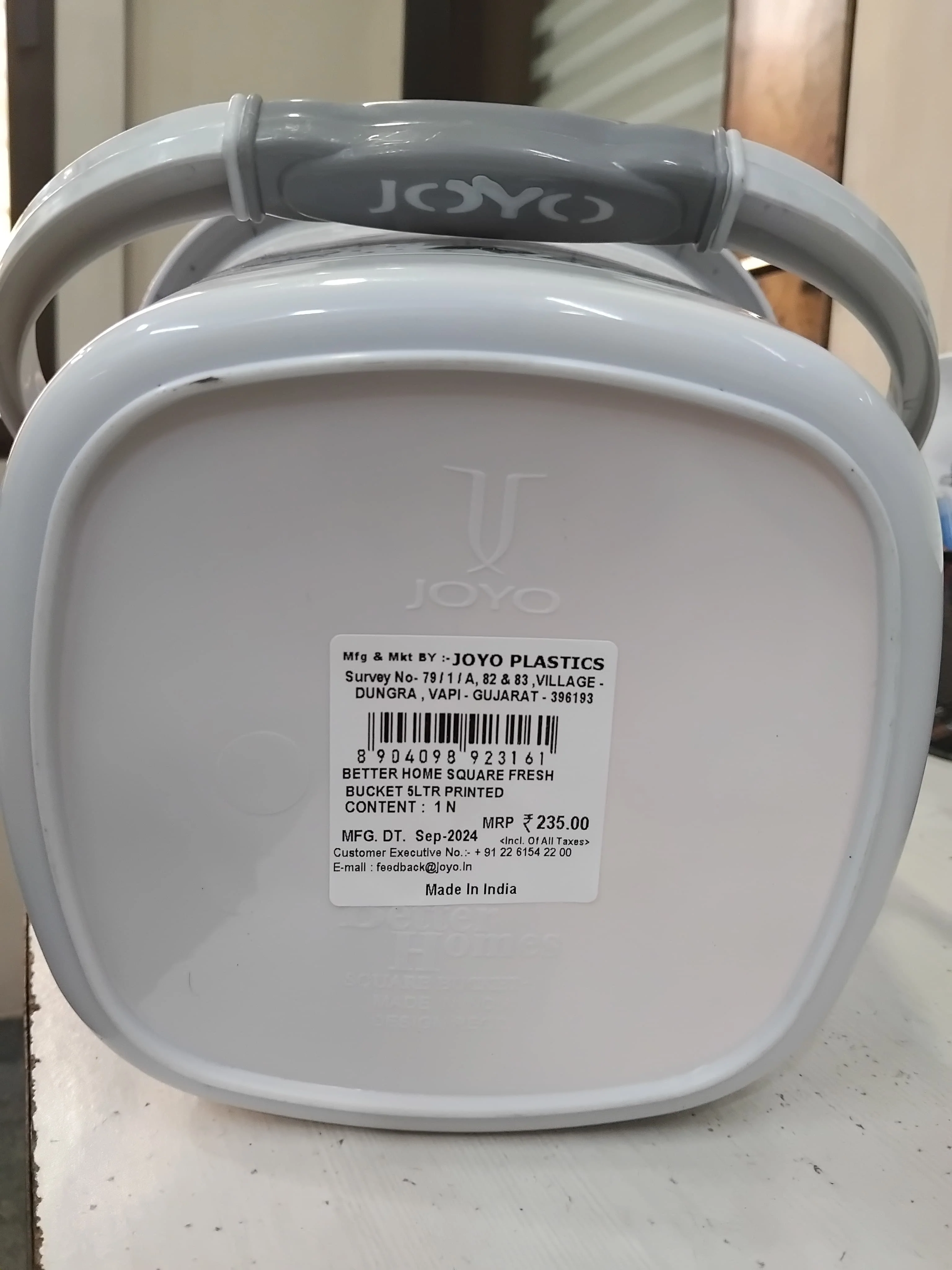 AM2851 JOYO 5ltr Better homes square bucket, With Handle (printed) - Image 4
