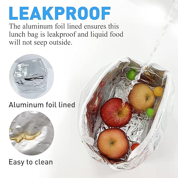 AM2865 Lunch Bag Large Insulated Design Tote Lunch Bag with Aluminum Foil for Work Multicolour - Image 4