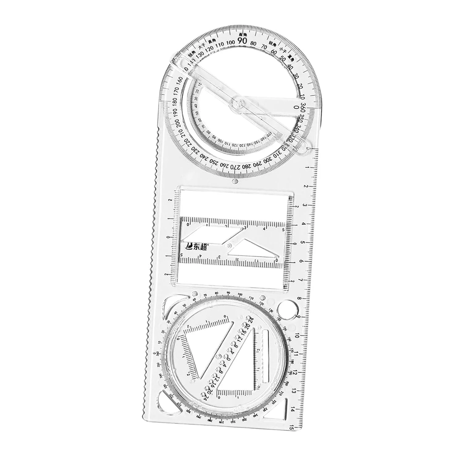 AM2870 Multifunctional Geometric Ruler Scale Drawing Template for Artists Sewing Pack of 1 - Image 3