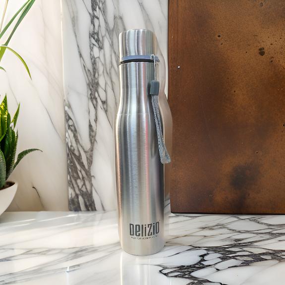 AM2896 Delizio brita ss bottle 1000 ml Single Wall Steel Water Bottle 1 Litre Stainless Steel 1000 ML Water Bottles for Home,office, Gym, Fridge Plastic Free & Leak Proof - Image 2