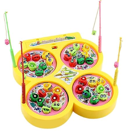 AM2926 Fishing Game LMI-9923 for Kids with Sound Include 32 Pieces Fishes and 4 Fishing Rod Fish Catching Game Multicolour - Image 7