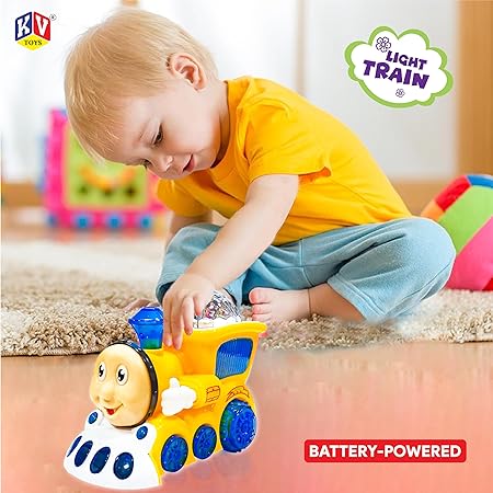 AM2929 Light Train 388-4 Musical Engine Toy Train with Light and Sound Light Funny Musical Toy for Kids Multicolour - Image 2
